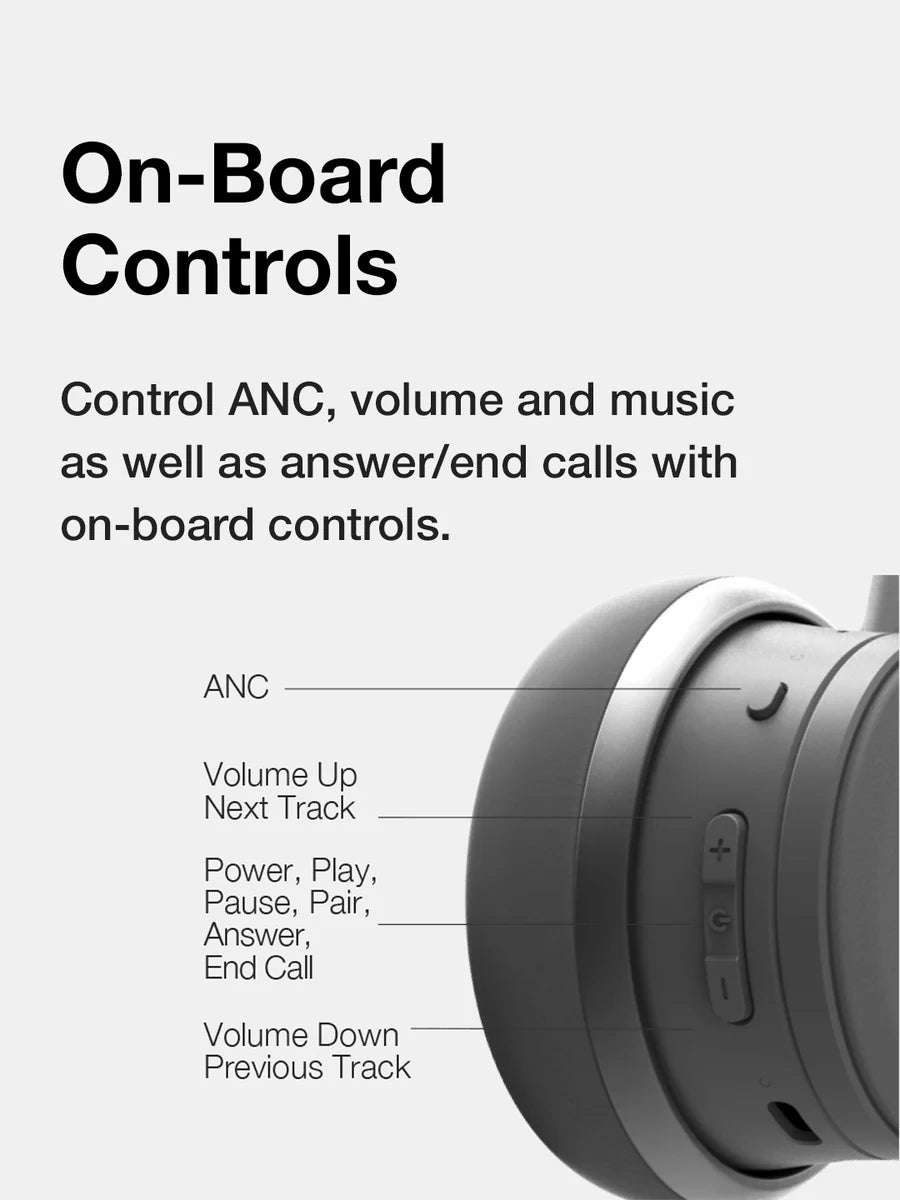 KOSS CS340BT QZ Active Noise Cancelling Wireless Headphones